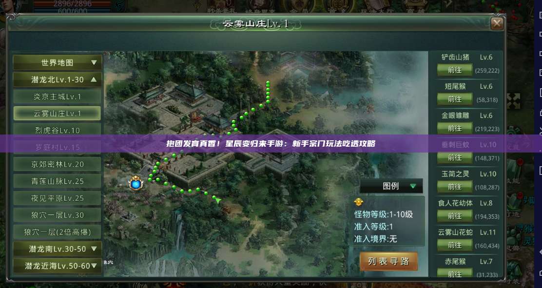 抱团发育真香！星辰变归来手游：新手宗门玩法吃透攻略 第1张